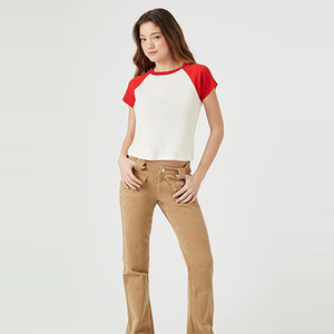 เสื้อยืดผู้หญิงแขนสั้นคอกลมแฟชั่นฤดูร้อน ผ้าฝ้าย ทรงปกติ ขายส่ง - Product Image 2