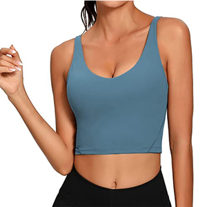 Soutien-gorge de sport en gros pour femmes, tissé, respirant, en Spandex/Coton, avec armatures, bonnets triangulaires, bretelles en Y et dentelle florale - Product Image 5
