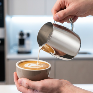 Pichet à lait classique en acier inoxydable 304 pour latte art, finition miroir/satinée, pour café et thé - Product Image 4