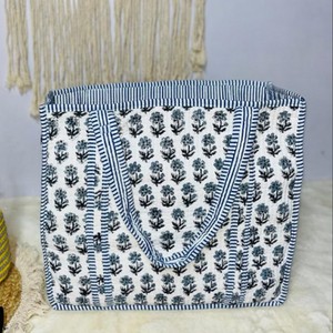 Vintage Quilted Large Tote <b>Bag</b> for <b>Women</b> Open Cotton Handprint Floral Shopping Travel Everyday Shoulder Beach <b>Weekender</b> <b>Bag</b> - Product Image 3