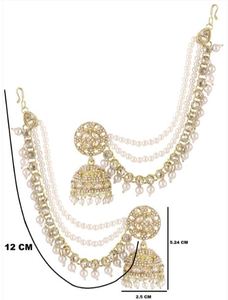 Pendientes Colgantes Geométricos de Fusión Cachemir, Chapados en Oro, Aleación de Zinc, Joyería Ligera y Distintiva, Elegancia Tradicional, Encanto Moderno - Product Image 5