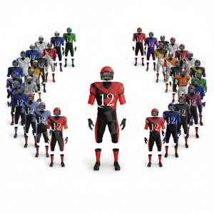 Uniformes de football américain de haute qualité à prix abordable, personnalisables avec le nom et le numéro de l'équipe, respirants et confortables, kits de football complets - Product Image 1