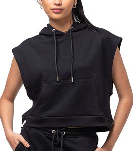 Ensemble short deux pièces tendance pour femme, été, vente en gros, personnalisé, manches courtes, capuche, poids lourd, spandex/polyester - Product Image 2