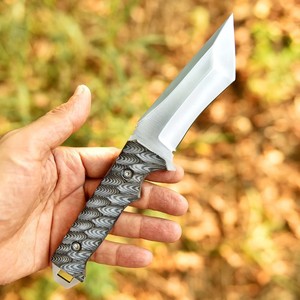 Couteau EDC personnalisable de qualité industrielle en acier au carbone Nordic Forge, avec fourreau en cuir Micarta, lame pleine longueur à pointe clip, OEM - Product Image 2