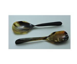 Juego de 2 servidores de ensalada de cuerno de búfalo, diseño moderno, hechos a mano con cuerno natural, a un precio increíble. - Product Image 4