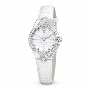 Women's Luxury Stainless Steel <b>Diamond</b> <b>Watch</b> Irregular Case Analog Quartz White Leather Band - Product Image 3