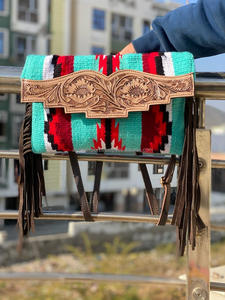 Nouveau Western élégant véritable cuir aztèque usiné Multi couleur frange sac à bandoulière vente chaude nouveauté usiné selle couverture sac à main - Product Image 3