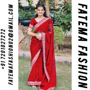 Dernier concepteur de qualité supérieure Georgette Saree Broderie florale Travail Style moderne Imprimé Pallu pour Party Wear-Meilleur tarif de gros - Product Image 2