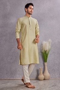 <b>Men's</b> Beige Cotton Traditional Indian Pakistani Breathable Quick Dry Party Casual Wear Regular Fit Ankle-Length <b>Kurta</b> Adults All - Product Image 6