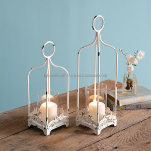 Soporte de vela de Metal de hierro hecho a mano Cordelia más Popular soporte de pilar con linterna Natural para el hogar Decoración de Navidad bodas - Product Image 1