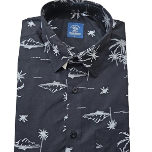 AOP Print <b>Men's</b> Short Sleeve <b>Shirt</b> 100% Cotton Casual & Formal Solid Pattern Breathable & Sustainable <b>for</b> Perfect Summer Look - Product Image 2