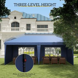 "Wedding Party <b>Tent</b> 10x20 ft Blue 4-Sided Carry Bag Outdoor <b>Canopy</b>" - Product Image 5