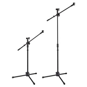 Supporto per microfono nero con braccio snodato e doppio supporto per microfono per strumenti musicali - Product Image 2