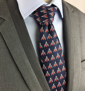 Master Mason Blue Lodge Necktie Blue <b>Navy</b> Silk Square Compass G 2026 Freemasonry Custom Logo Heat-Transfer Custom Brand OEM/ODM - Product Image 6