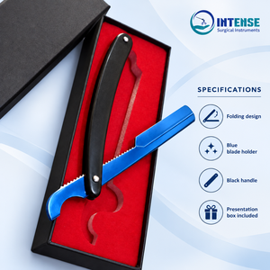 Rasoir droit professionnel de luxe pliable avec coffret cadeau pour le soin masculin - Product Image 6