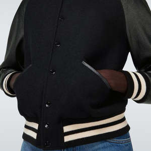 Blousons universitaires High Street sur mesure en tissu de laine de haute qualité, couleur unie, nouveau design, respirants pour l'hiver, avec logo frontal 2026 - Product Image 6