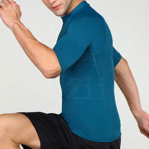 Diseña Tus Propias Camisetas de Compresión de Manga Corta Personalizables para Hombre - Ropa Deportiva Transpirable de Spandex/Poliéster - Product Image 4