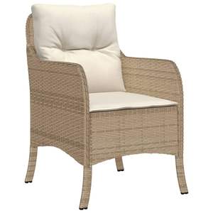 Ensemble de 2 chaises de jardin beige crème pour mobilier de patio - Product Image 4