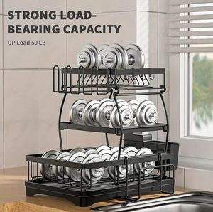 Escurridor de Platos de 3 Niveles, Organizador de Platos Metálico para Encimera de Cocina, Resistente, de Gran Capacidad, para Almacenar Platos y Tazones - Product Image 4