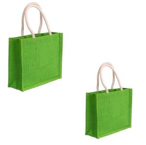 Fashionable Green Fiber Jute Carry <b>Bag</b> Eco Friendly Natural Fiber Reusable Tote for Shopping - Product Image 4