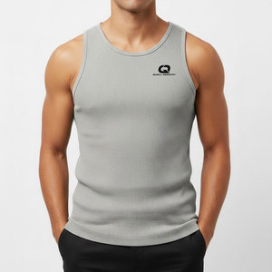Camiseta sin Mangas para Hombre, Tejida, Transpirable, de Poliéster/Algodón, para Entrenamiento Atlético, de Secado Rápido, Suministro Directo del Fabricante - Product Image 2
