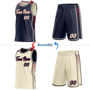 Tenue d'équipe de basketball professionnelle réversible, légère, en maille respirante, avec logo personnalisé, qualité export OEM, maillot et short de sport - Product Image 1