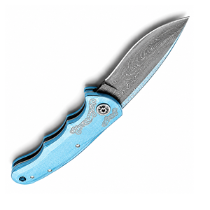 Couteau à lame fixe artisanal SHARP POINT TRADES Sheepsfoot, bord droit, manche en cuir, qualité industrielle, épaisseur 0,5 mm, garantie 3 ans - Product Image 2