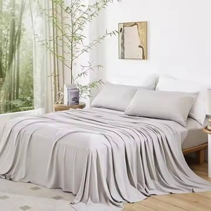Drap de lit en bambou de qualité supérieure 300TC, uni, respirant, rafraîchissant, doux, pour chambre à coucher, hôtel, resort, spa, maison d'hôtes - Product Image 1