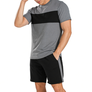 Conjunto de Camiseta y Pantalones Cortos Deportivos Transpirables para Hombre, con Logotipo Personalizado, Estilo Casual de Verano, Dos Piezas, 100% Algodón - Product Image 3