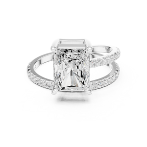 Designer 3 Carat Lab Grown Radiant Cut <b>Split</b> Shank Engagement <b>Ring</b> 14K Gold IGI Certified VS1 E Diamond for Anniversary Wedding - Product Image 6