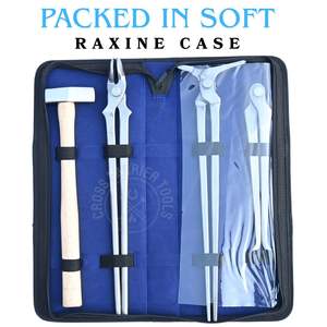 Kit d'outils de forgeage et de sabotage pour fermeurs : Pince à mâchoires rondes, Pince à fer chaud, Écarteur de sabots, Pince à feu et Marteau de sabotage en acier inoxydable - Product Image 6