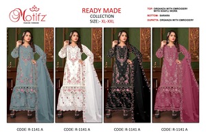 Traje de Organza Sharara de tendencia con bordado y Dupatta, un atuendo elegante y atemporal para ocasiones especiales Shalwar Kameez - Product Image 6