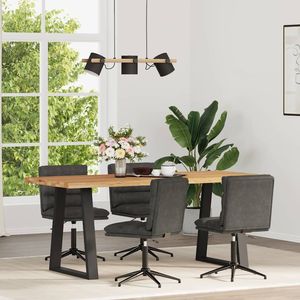 Ensemble de 4 chaises de salle à manger en similicuir noir réglables en hauteur - Product Image 1