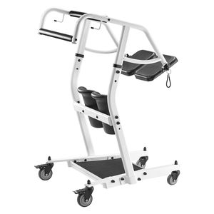 Sollevatore per Pazienti Regolabile con Sedile in PU, Sedia per Trasferimento da Seduto a in Piedi Facile per Anziani e Disabili, Ginocchiere Incluse - Product Image 6