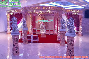 Indian Wedding Ceremony FRP Vidhi Mandap South Indian Wedding Royal Mandap <b>Set</b> Sri Lankan Wedding Indoor Mandap <b>Decoration</b> - Product Image 2