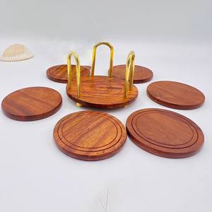 Posavasos de Madera Hechos a Mano, Juego de Posavasos de Madera Natural, Vajilla Rústica para el Hogar y la Cocina, Regalo - Product Image 4