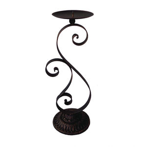 Portavelas Cónico de Metal con Diseño en Espiral, Color Negro Antiguo, para Sala de Estar y Dormitorio, Decorativo para Mesa - Product Image 4