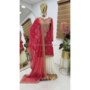 Sonakshi Sinha Conjunto Sharara de mujer de color rojo para bodas inspirado en actrices - Product Image 4