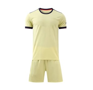 Men's Yellow Crew Neck Soccer Jersey Short Sleeve Moisture Wicking <b>Polyester</b> Sport Set Regular Fit Summer Apparel - Product Image 1