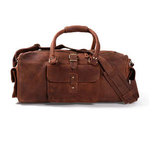 2026 New 100% Genuine <b>Leather</b> Waterproof Casual Sport <b>Duffle</b> <b>Bag</b> Handmade Brown Colored Luxury Unisex Carry Overnight <b>Duffle</b> <b>Bag</b> - Product Image 3