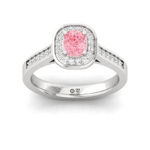 Bague solitaire en diamant de laboratoire taille ronde et taille coussin, plaqué or 10 carats, de luxe pour femme, pour mariage et anniversaire - Product Image 3
