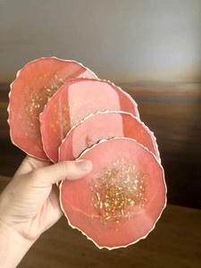 Elegant Handmade Resin <b>Coaster</b> Collection Premium <b>Drink</b> Mats with Artistic Surface Pattern and Modern Decor Appeal - Product Image 4