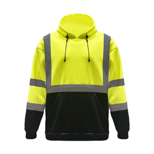 Vente en gros de sweats à capuche de sécurité unisexes de haute qualité, imperméables, personnalisables, avec fermeture éclair intégrale, grandes tailles, OEM, haute visibilité, vêtements de travail personnalisés - Product Image 1