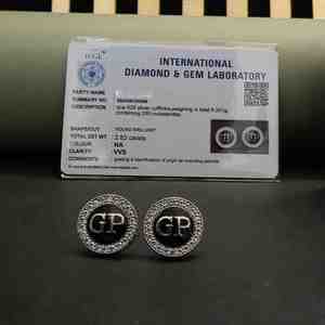 Boutons de manchette personnalisés avec diamants cultivés en laboratoire en argent sterling 925 pour hommes - Product Image 6