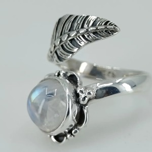 Rainbow Moonstone <b>Ring</b> 925 Sterling <b>Silver</b> Handmade <b>Statement</b> Promise <b>Ring</b> for Women Boho Round June Birthstone Jewelry - Product Image 2