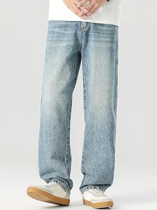 Jean ample décontracté pour homme en denim délavé léger, coupe décontractée, 100 % coton, couleur unie, taille mi-haute, collection été Abdul Royal World Export - Product Image 5