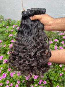 Extensions de cheveux humains ondulés naturels, cheveux indiens Remy, trame simple, 100% vierges, pour tressage - Product Image 3