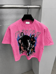2026 Women's Oversized <b>Cropped</b> Graphic T Shirt Vintage Streetwear Cotton Boxy Tee Custom Printed Casual Fashion <b>Top</b> - Product Image 4