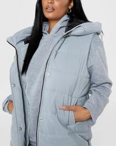 Chaqueta Acolchada Reversible con Capucha para Mujer, Estilo Urbano, Otoño-Invierno, Color Sólido, Cuello Brillante, Manga Acampanada, Cálida, Corta, Tipo Puffer - Product Image 4