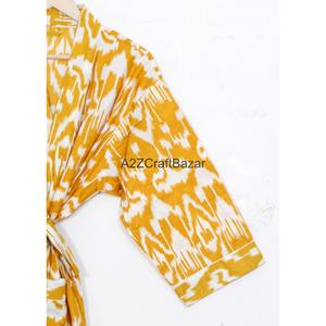 Kimono Informal 100% Algodón, Ropa de Dormir, Ropa de Playa, Diseño Floral Indio, Transpirable, de Secado Rápido, con Cordón Ajustable, para Verano, Invierno y Primavera - Product Image 3